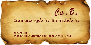 Cseresznyés Barnabás névjegykártya