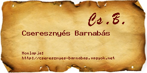 Cseresznyés Barnabás névjegykártya